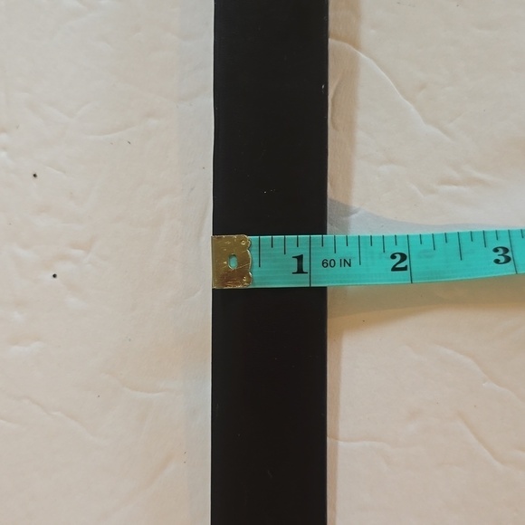 Mens Dark Brown Leather Belt w/ Gold tone Buckle Neutral Minimalist FLAW Sz.M/L - Picture 9 of 9